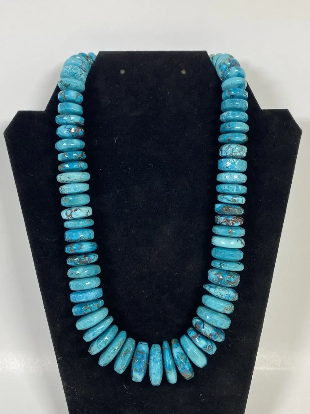 Turquoise Disc Necklace w/ Reddish Brown Matrix
